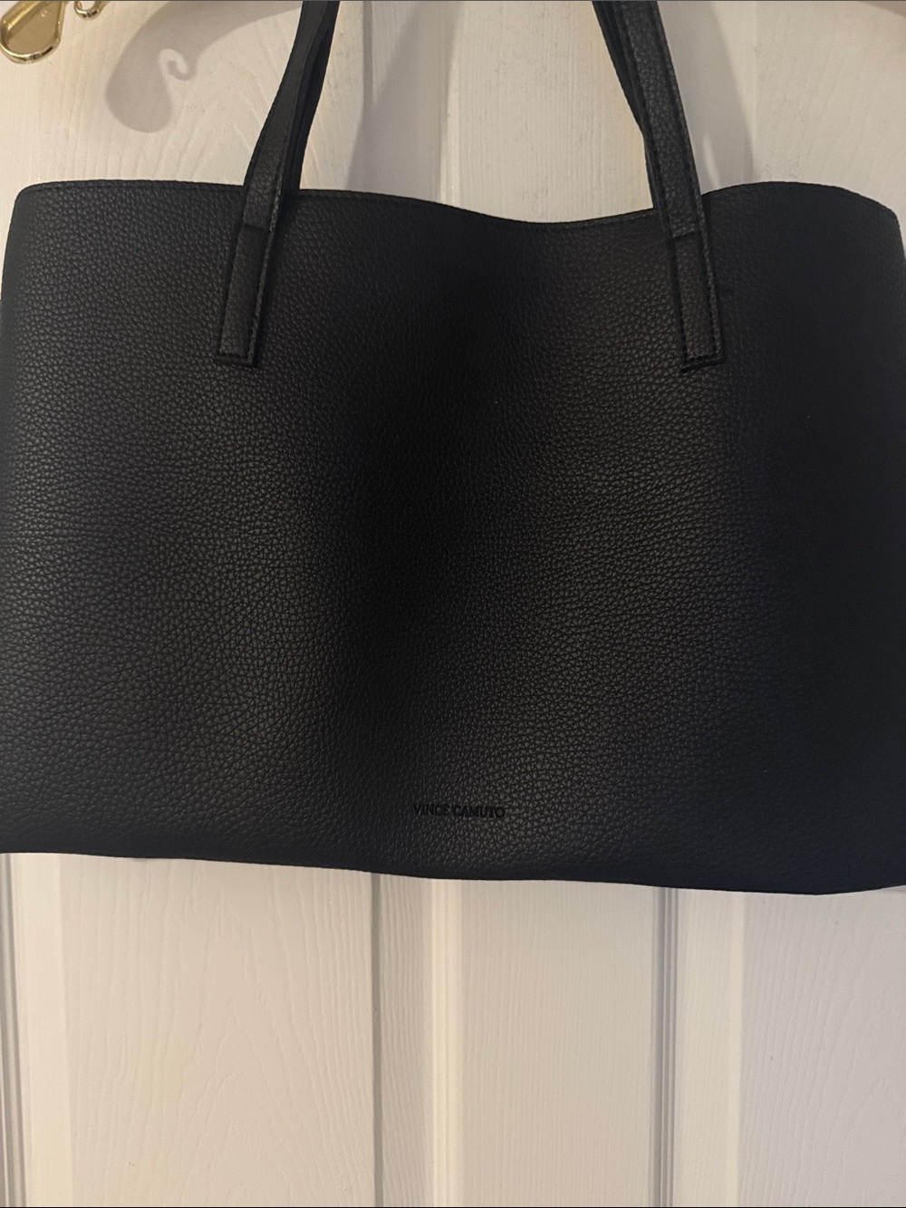 Vince Camuto Black Pebbled Leather Tote